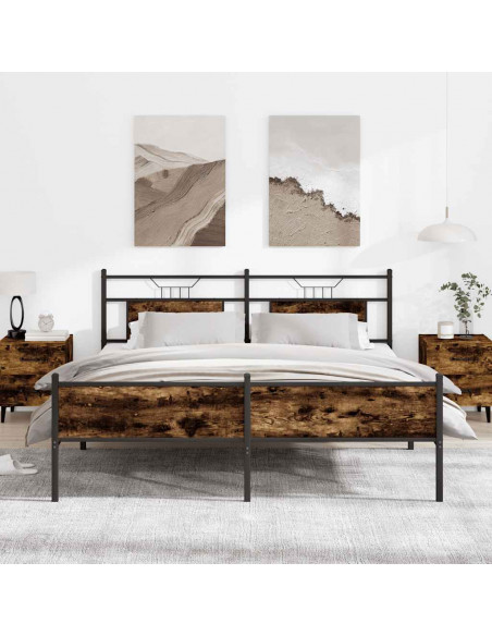 Giroletto senza Materaso in Metallo Rovere Fumo 160x200 cm