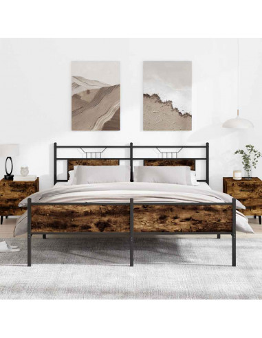 Giroletto senza Materaso in Metallo Rovere Fumo 180x200 cm