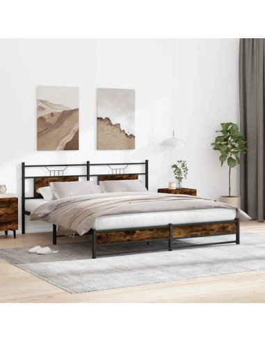 Giroletto senza Materaso in Metallo Rovere Fumo 180x200 cm