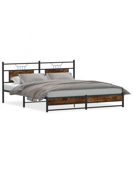 Giroletto senza Materaso in Metallo Rovere Fumo 183x213 cm