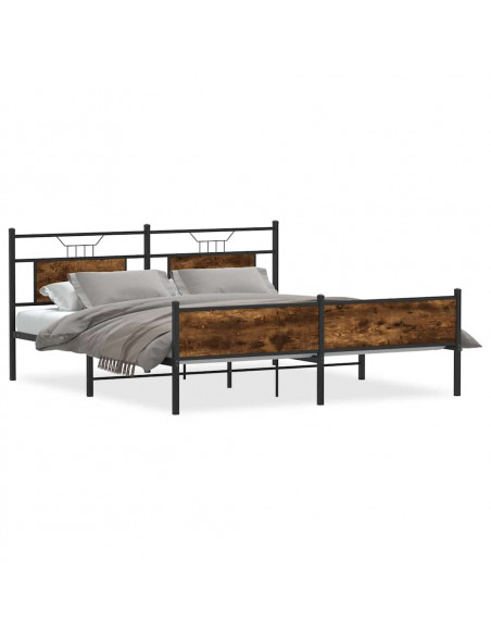Giroletto senza Materaso in Metallo Rovere Fumo 183x213 cm