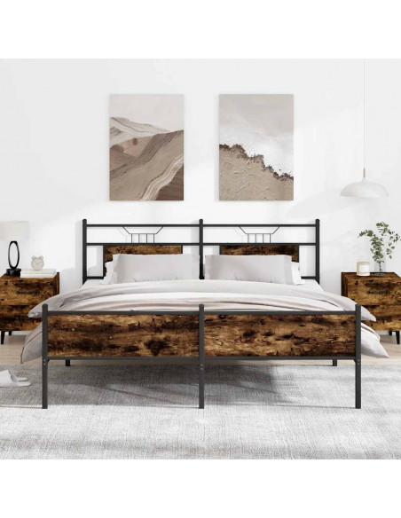 Giroletto senza Materaso in Metallo Rovere Fumo 183x213 cm