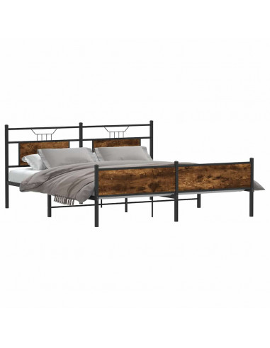 Giroletto senza Materaso in Metallo Rovere Fumo 183x213 cm