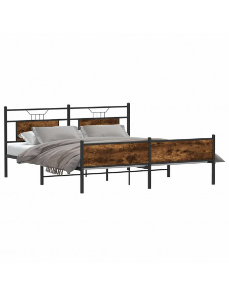 Giroletto senza Materaso in Metallo Rovere Fumo 183x213 cm
