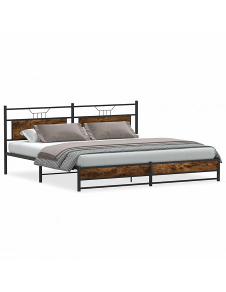 Giroletto senza Materaso in Metallo Rovere Fumo 193x203 cm