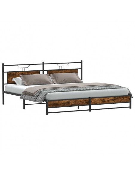 Giroletto senza Materaso in Metallo Rovere Fumo 193x203 cm