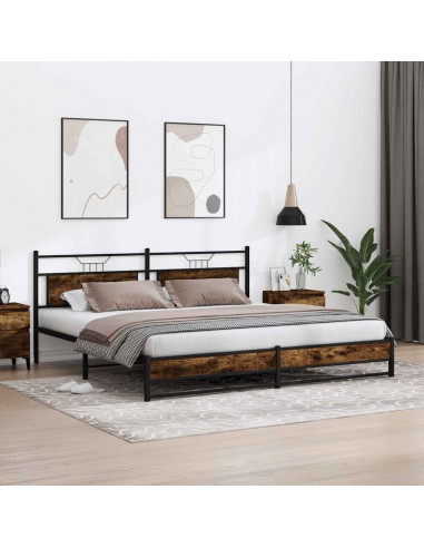 Giroletto senza Materaso in Metallo Rovere Fumo 193x203 cm