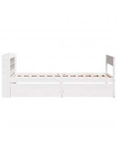 Giroletto senza Materasso Bianco 100x200 cm Legno Massello Pino