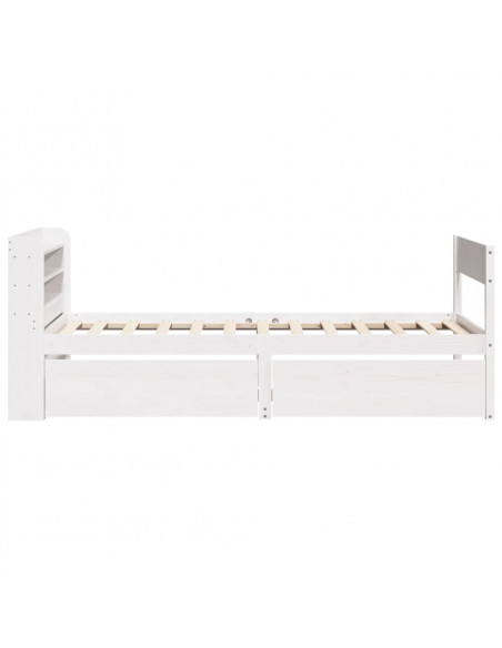 Giroletto senza Materasso Bianco 100x200 cm Legno Massello Pino