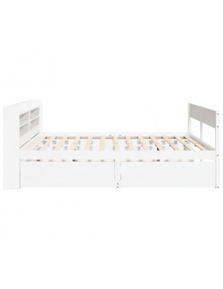 Giroletto senza Materasso Bianco 200x200 cm Legno Massello Pino