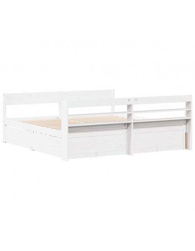 Giroletto senza Materasso Bianco 200x200 cm Legno Massello Pino