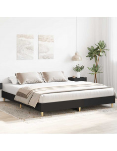 Giroletto senza Materasso Nero 180x200 cm in Legno Multistrato 2