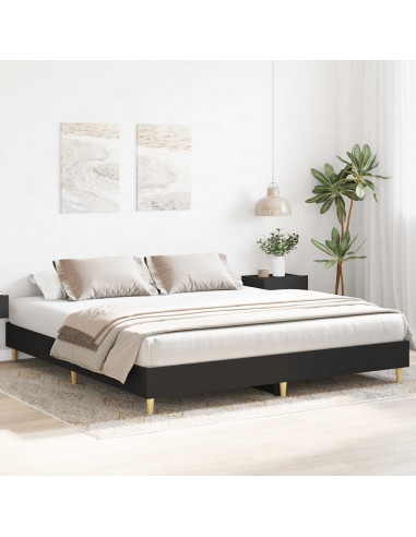 Giroletto senza Materasso Nero 180x200 cm in Legno Multistrato