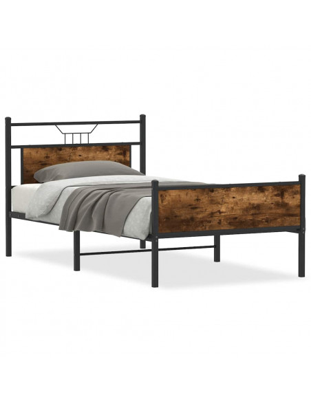 Giroletto senza Materasso Rovere Fumo 100x190 cm in Truciolato