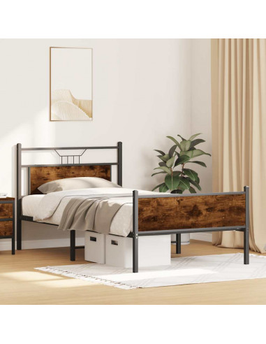 Giroletto senza Materasso Rovere Fumo 100x190 cm in Truciolato