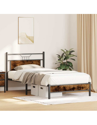 Giroletto senza Materasso Rovere Fumo 100x190 cm in Truciolato