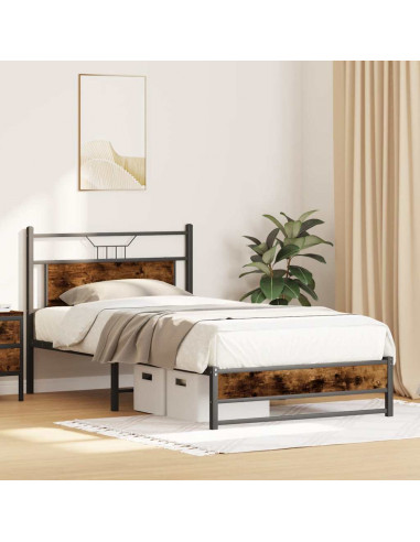 Giroletto senza Materasso Rovere Fumo 100x190 cm in Truciolato