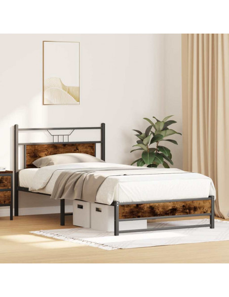 Giroletto senza Materasso Rovere Fumo 100x190 cm in Truciolato