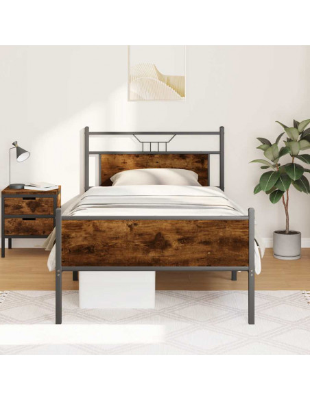 Giroletto senza Materasso Rovere Fumo 100x200 cm in Truciolato