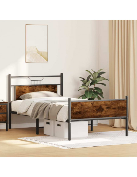 Giroletto senza Materasso Rovere Fumo 100x200 cm in Truciolato