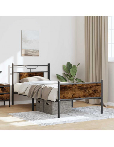 Giroletto senza Materasso Rovere Fumo 80x200 cm in Truciolato