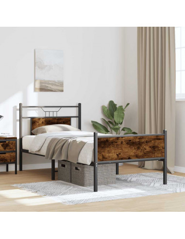 Giroletto senza Materasso Rovere Fumo 90x190 cm in Truciolato