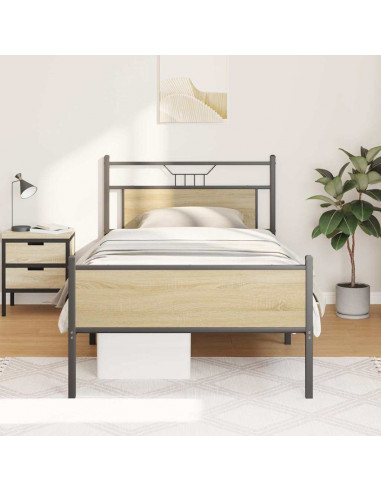 Giroletto senza Materasso Rovere Sonoma 100x190cm in Truciolato