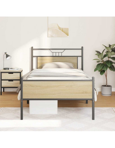 Giroletto senza Materasso Rovere Sonoma 100x200cm in Truciolato