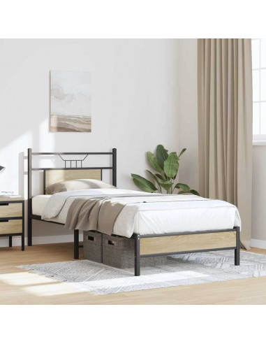 Giroletto senza Materasso Rovere Sonoma 90x190 cm in Truciolato