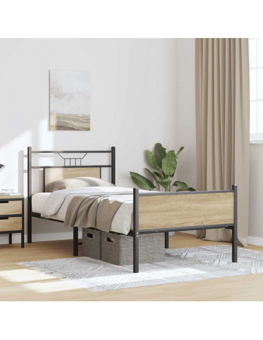 Giroletto senza Materasso Rovere Sonoma 90x200 cm in Truciolato