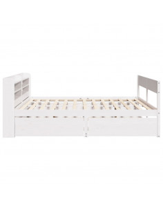Letto senza Materasso Bianco 120x200 cm Legno Massello di Pino