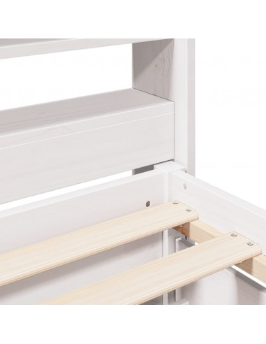 Letto senza Materasso Bianco 120x200 cm Legno Massello di Pino