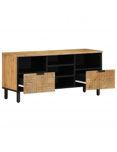 Mobile Porta TV Marrone 100x33x46 cm in Legno Massello di Mango 2