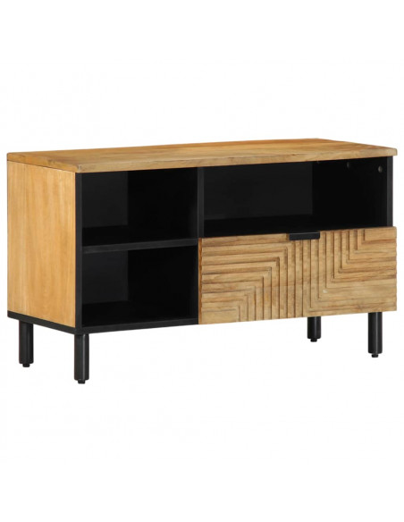 Mobile Porta TV Marrone 80x33x46 cm in Legno Massello di Mango