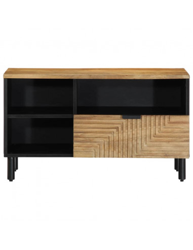 Mobile Porta TV Marrone 80x33x46 cm in Legno Massello di Mango