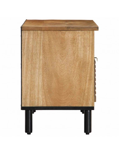 Mobile Porta TV Marrone 80x33x46 cm in Legno Massello di Mango