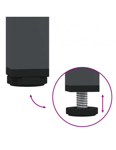 Mobile TV Antracite 202x39x43,5 cm Acciaio Laminato a Freddo