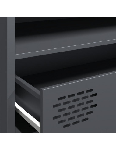 Mobile TV Antracite 202x39x43,5 cm Acciaio Laminato a Freddo