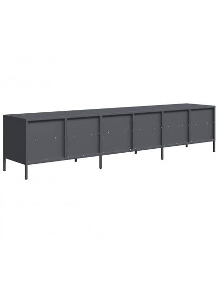 Mobile TV Antracite 202x39x43,5 cm Acciaio Laminato a Freddo
