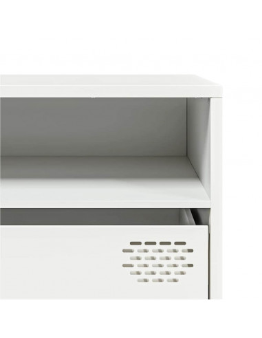 Mobile TV Bianco 202x39x43,5 cm in Acciaio Laminato a Freddo