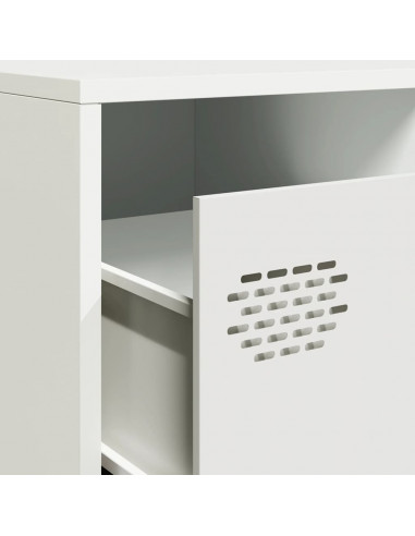 Mobile TV Bianco 202x39x43,5 cm in Acciaio Laminato a Freddo