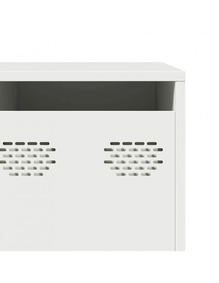 Mobile TV Bianco 202x39x43,5 cm in Acciaio Laminato a Freddo