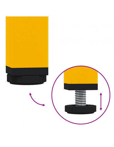 Mobile TV Giallo Senape 202x39x43,5cm Acciaio Laminato a Freddo