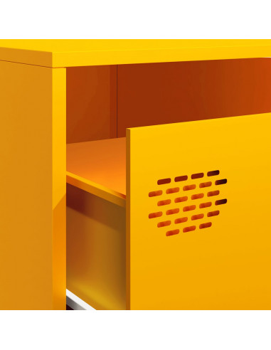 Mobile TV Giallo Senape 202x39x43,5cm Acciaio Laminato a Freddo