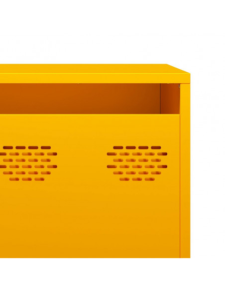 Mobile TV Giallo Senape 202x39x43,5cm Acciaio Laminato a Freddo