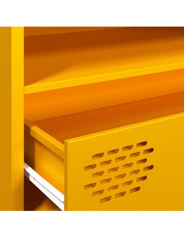 Mobile TV Giallo Senape 202x39x43,5cm Acciaio Laminato a Freddo