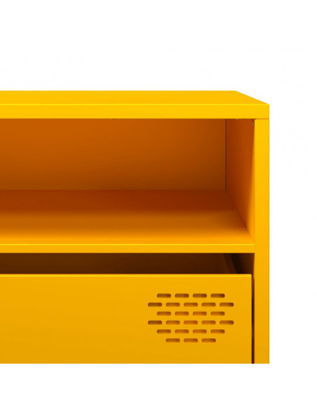 Mobile TV Giallo Senape 202x39x43,5cm Acciaio Laminato a Freddo