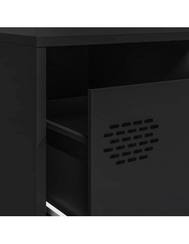 Mobile TV Nero 202x39x43,5 cm in Acciaio Laminato a Freddo