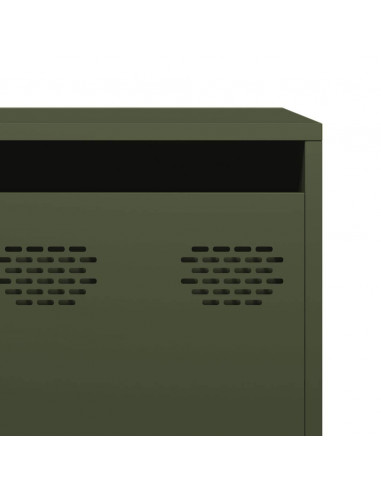 Mobile TV Verde Oliva 202x39x43,5 cm Acciaio Laminato a Freddo