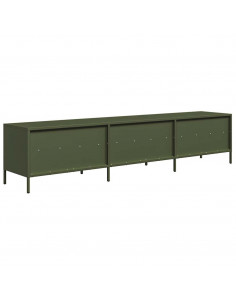 Mobile TV Verde Oliva 202x39x43,5 cm Acciaio Laminato a Freddo
